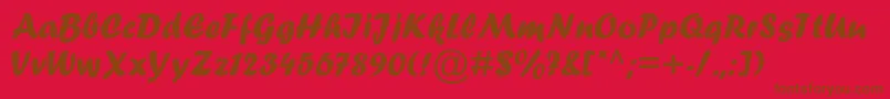 Forte Font – Brown Fonts on Red Background