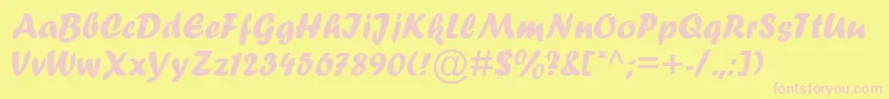 Police Forte – polices roses sur fond jaune