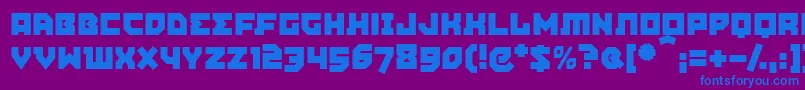 フォントAgitpropMedium – 紫色の背景に青い文字