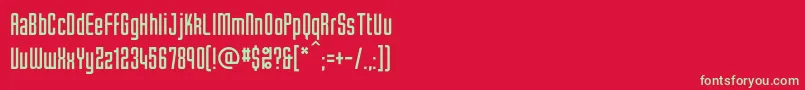 フォントTubec – 赤い背景に緑の文字