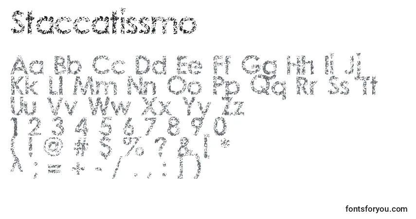 A fonte Staccatissmo – alfabeto, números, caracteres especiais