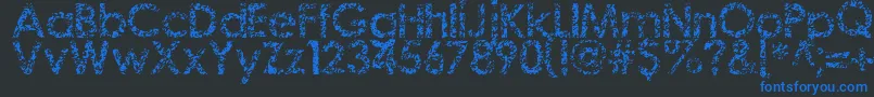 Czcionka Staccatissmo – niebieskie czcionki na czarnym tle