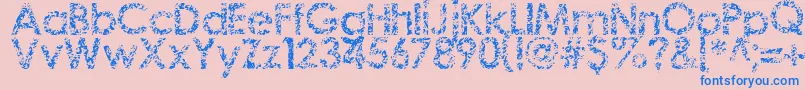 Staccatissmo Font – Blue Fonts on Pink Background