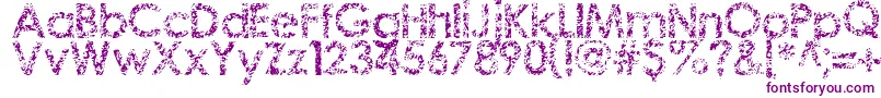 Staccatissmo-Schriftart – Violette Schriften auf weißem Hintergrund