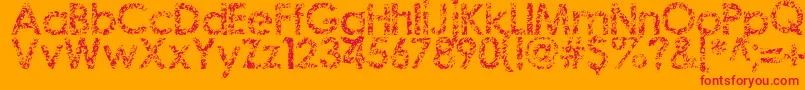 フォントStaccatissmo – オレンジの背景に赤い文字