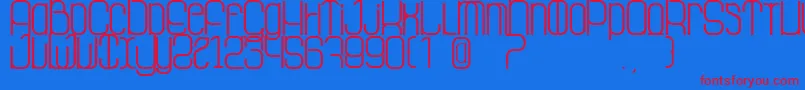 LaGrosseCochonne-Schriftart – Rote Schriften auf blauem Hintergrund