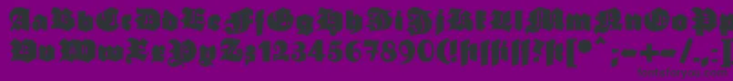 Ganz-fontti – mustat fontit violetilla taustalla