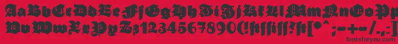 More about Ganz Font Ganz Font – Black Fonts on Red Background