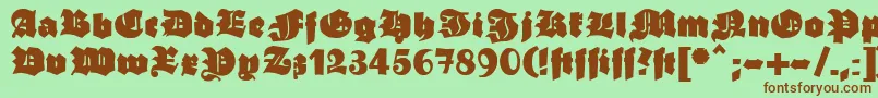 Шрифт Ganz – коричневые шрифты на зелёном фоне