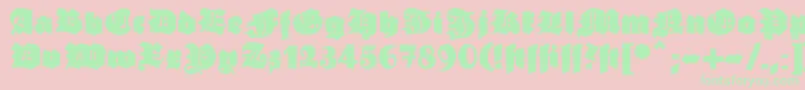 Ganzフォントについての詳細 フォントGanz – ピンクの背景に緑の文字