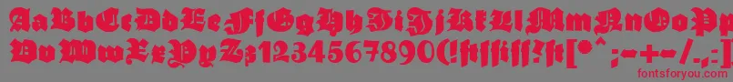 フォントGanz – 赤い文字の灰色の背景