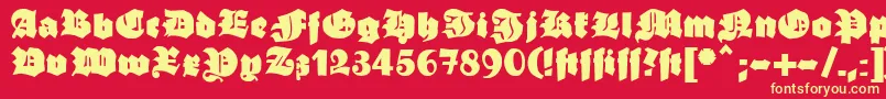 Ganz Font – Yellow Fonts on Red Background