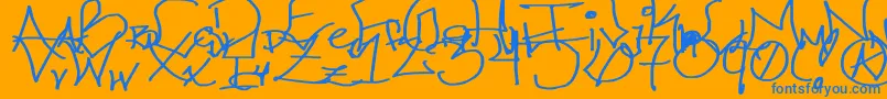 Chicagohoodzz Font – Blue Fonts on Orange Background