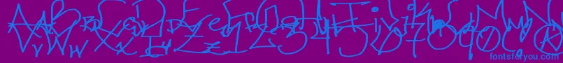 Chicagohoodzz Font – Blue Fonts on Purple Background