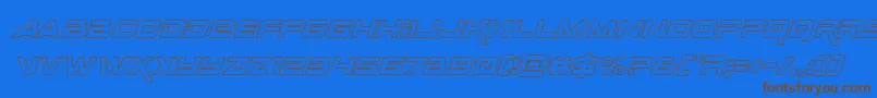 Spacerangeroutital Font – Brown Fonts on Blue Background