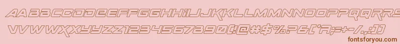 Spacerangeroutital Font – Brown Fonts on Pink Background