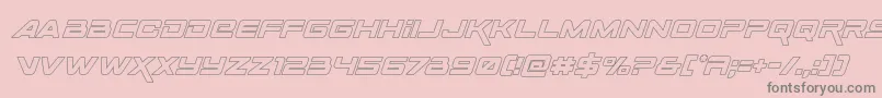 Spacerangeroutital-Schriftart – Graue Schriften auf rosa Hintergrund