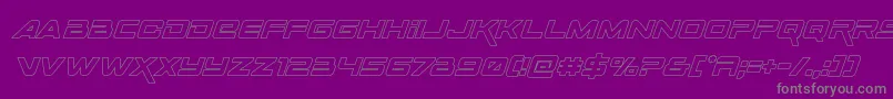 Spacerangeroutital Font – Gray Fonts on Purple Background