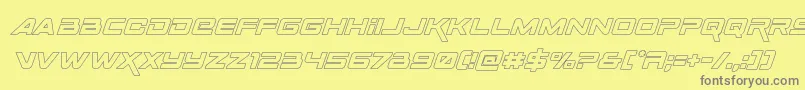 Spacerangeroutital Font – Gray Fonts on Yellow Background