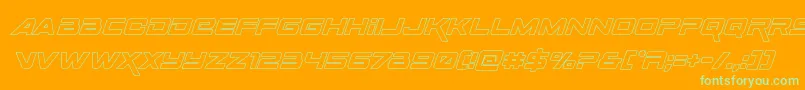 Spacerangeroutital Font – Green Fonts on Orange Background