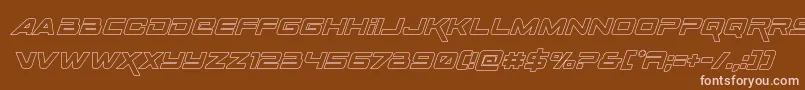 Spacerangeroutital Font – Pink Fonts on Brown Background