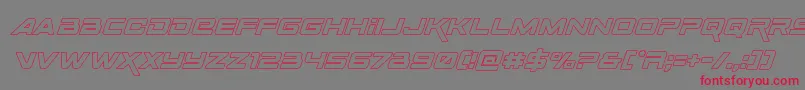 Spacerangeroutital Font – Red Fonts on Gray Background