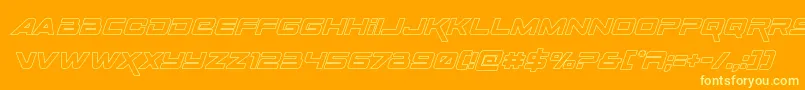 Spacerangeroutital Font – Yellow Fonts on Orange Background