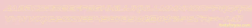 Spacerangeroutital Font – Yellow Fonts on Pink Background