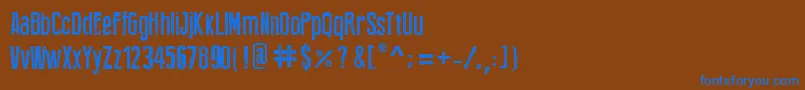 Czcionka PressFeelingEroded – niebieskie czcionki na brązowym tle