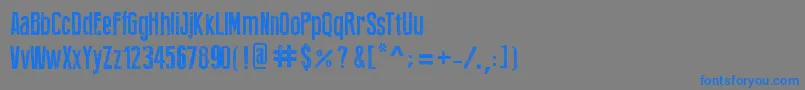 フォントPressFeelingEroded – 灰色の背景に青い文字