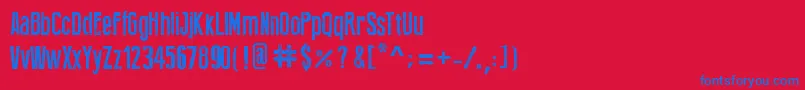 フォントPressFeelingEroded – 赤い背景に青い文字