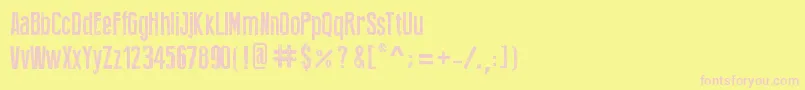 PressFeelingEroded-fontti – vaaleanpunaiset fontit keltaisella taustalla