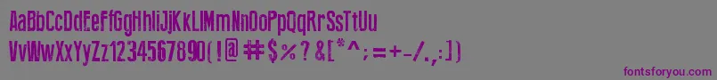 フォントPressFeelingEroded – 紫色のフォント、灰色の背景