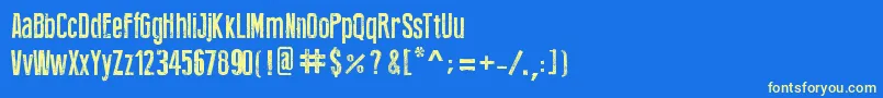 フォントPressFeelingEroded – 黄色の文字、青い背景