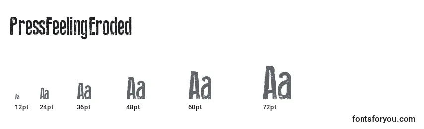 PressFeelingEroded Font Sizes
