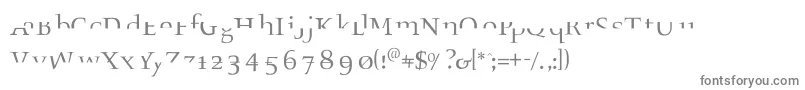 Fragmenta-fontti – harmaat kirjasimet valkoisella taustalla