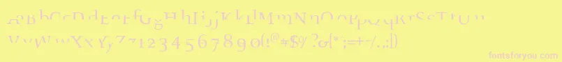 フォントFragmenta – ピンクのフォント、黄色の背景