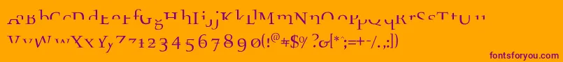 Шрифт Fragmenta – фиолетовые шрифты на оранжевом фоне