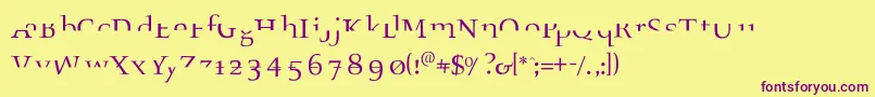 Шрифт Fragmenta – фиолетовые шрифты на жёлтом фоне