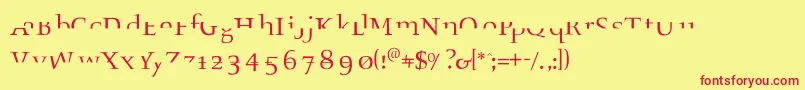 フォントFragmenta – 赤い文字の黄色い背景
