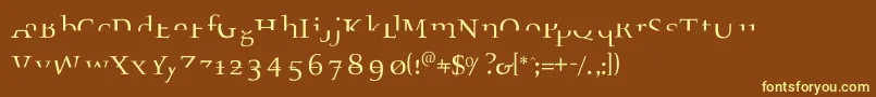 Fragmenta-fontti – keltaiset fontit ruskealla taustalla