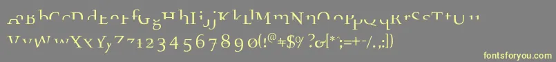 フォントFragmenta – 黄色のフォント、灰色の背景