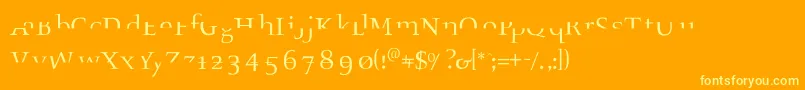 Шрифт Fragmenta – жёлтые шрифты на оранжевом фоне