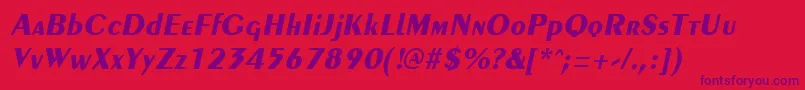 PenyaeBoldItalic Font – Purple Fonts on Red Background