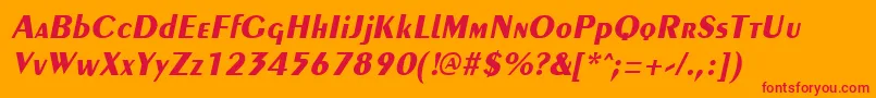 フォントPenyaeBoldItalic – オレンジの背景に赤い文字