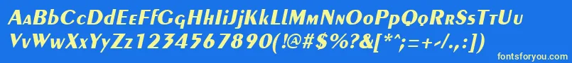 PenyaeBoldItalic Font – Yellow Fonts on Blue Background