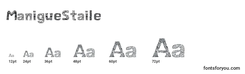 ManigueStaile Font Sizes