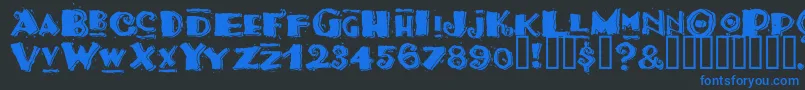 Tacom Font – Blue Fonts on Black Background