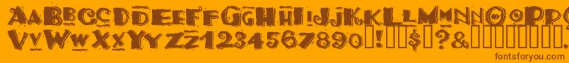 Tacom Font – Brown Fonts on Orange Background