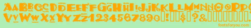 Tacom Font – Orange Fonts on Green Background